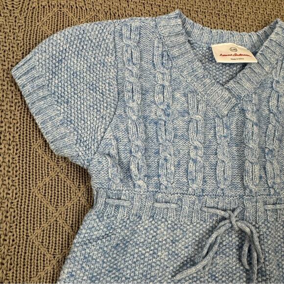 Hanna Andersson All is Calm Blue Heather Short Sleeved Sweater Dress 5 - Picture 3 of 11